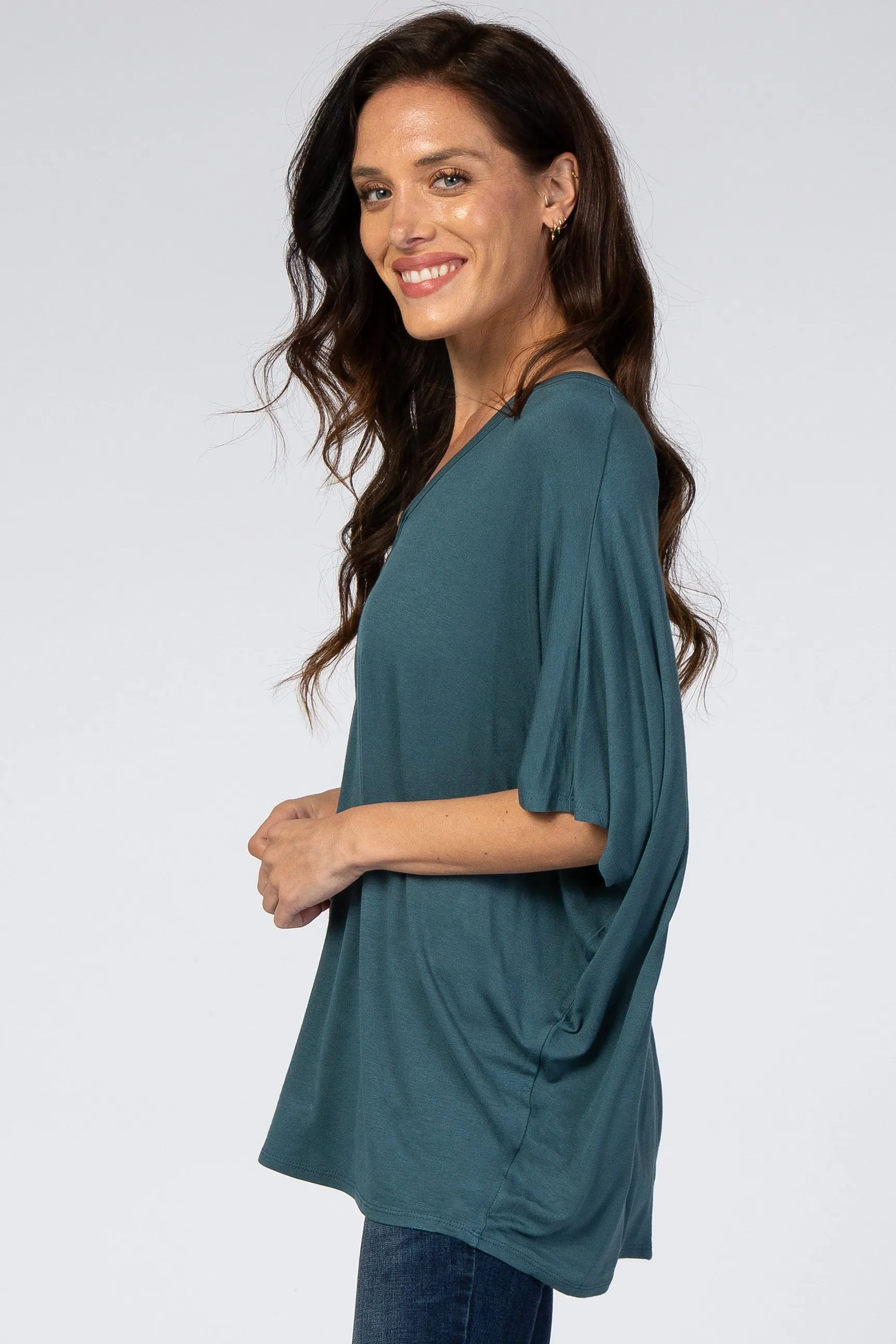 Teal Button Front Tunic