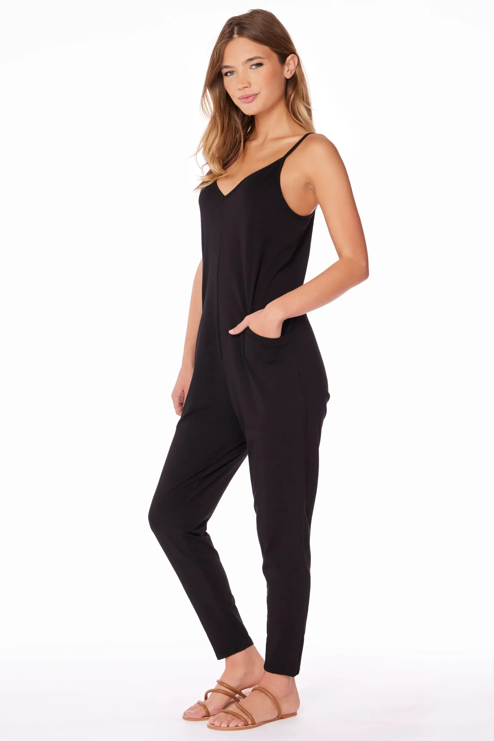 V-NECK JUMPSUIT