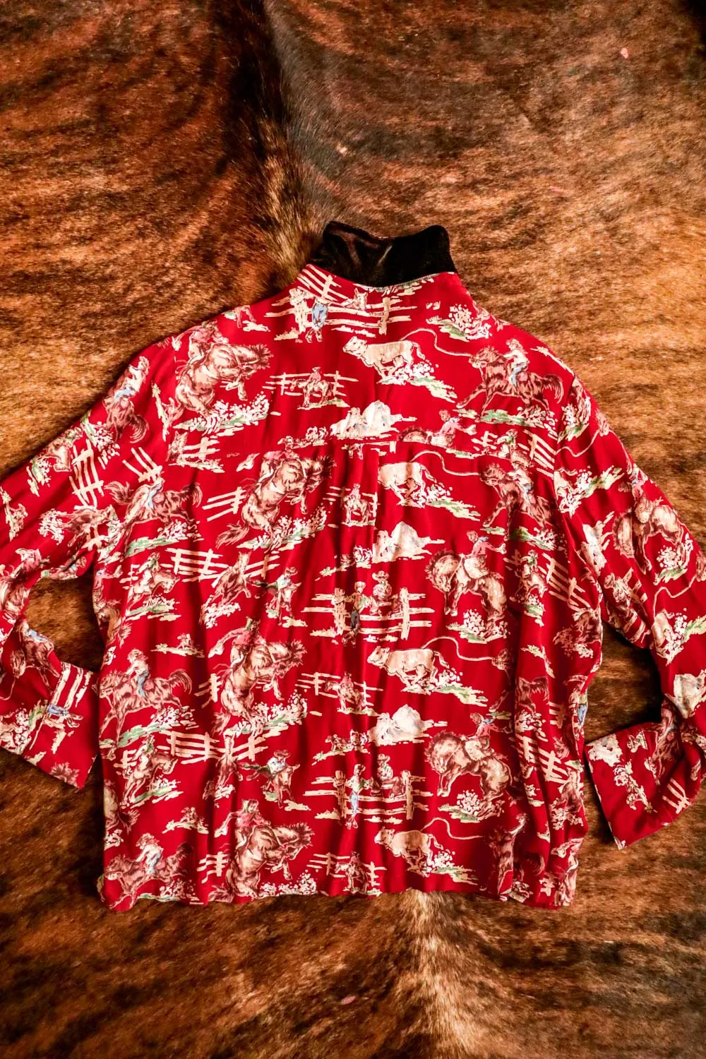 Vintage Loco Lindo Western Cowboy Print Shirt