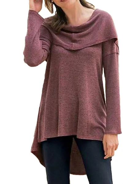 WealFeel Irregular Cut Hooded Knitted Top