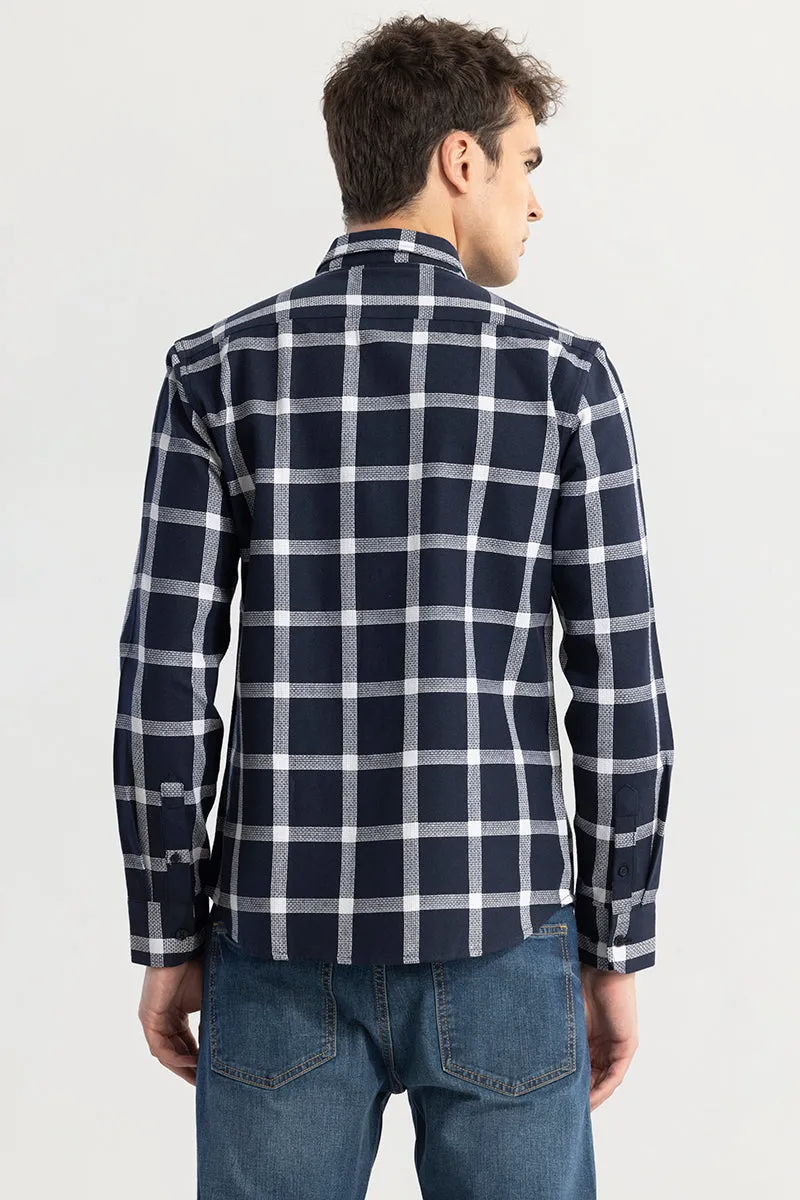 Window Block Navy Checks Shirt