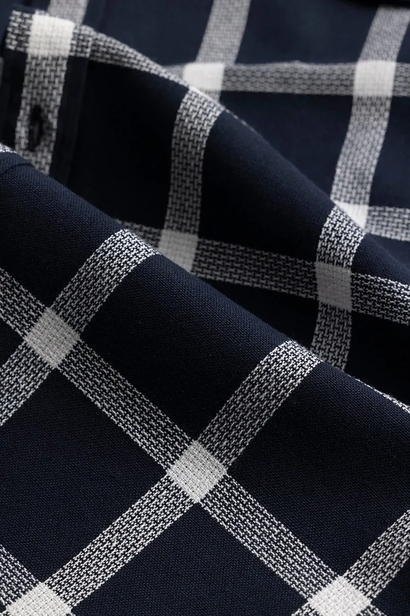 Window Block Navy Checks Shirt