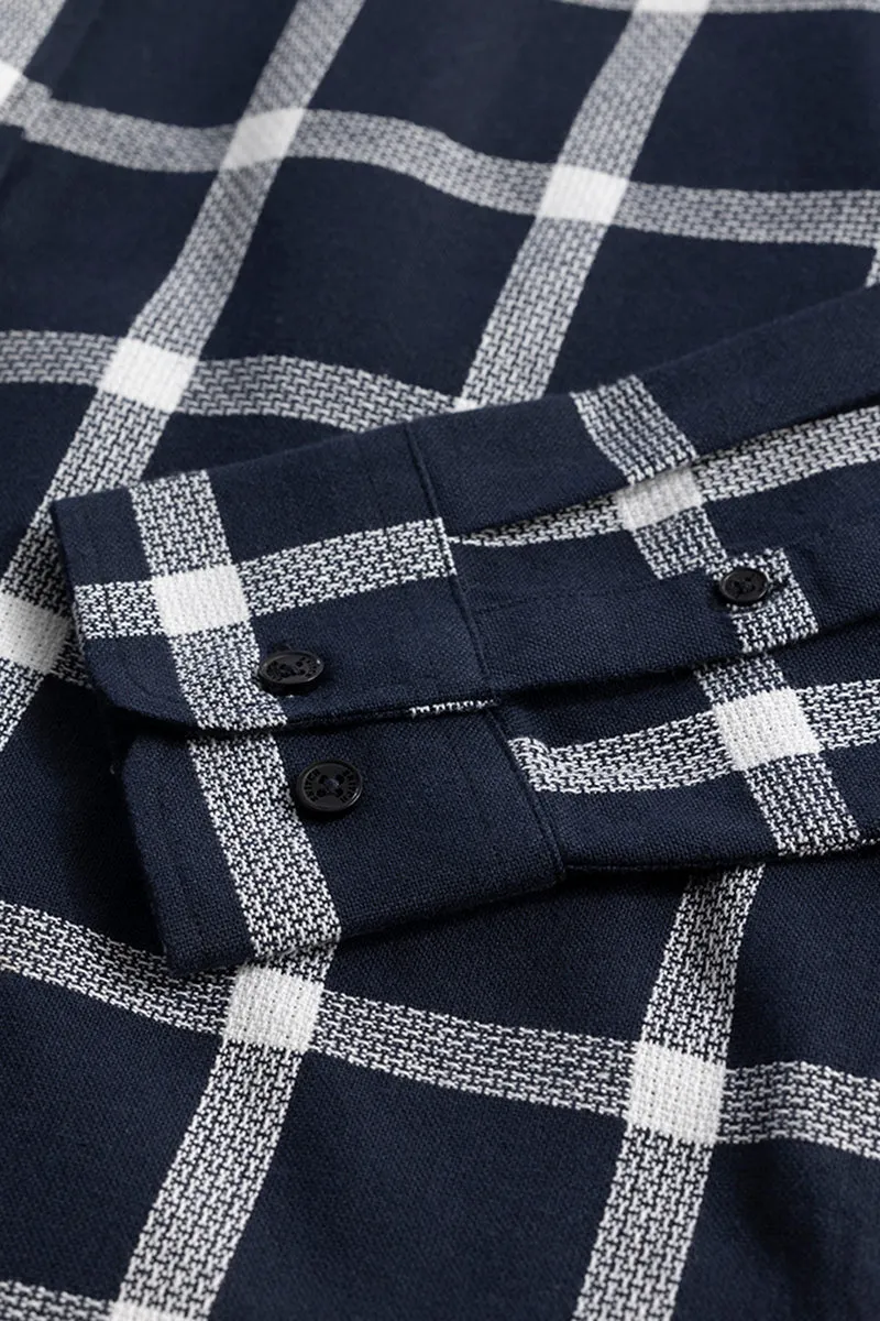 Window Block Navy Checks Shirt