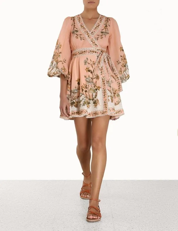 ZIMMERMANN Chintz Wrap Mini Dress